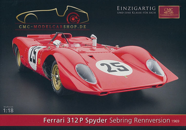 CMC model car brochure Ferrari 312P Spyder Sebring racing version