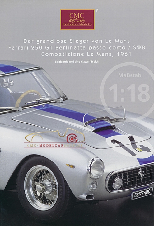 CMC model car brochure Ferrari 250 GT Berlinetta, Competizione Le Mans,1961