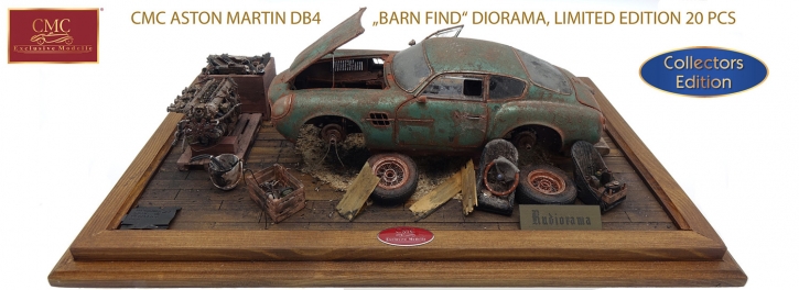 CMC Aston Martin Diorama Trouver dans une grange