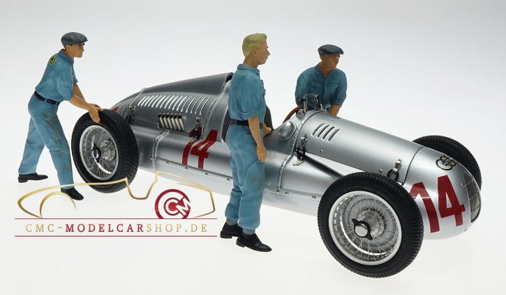 Figutec Set 3 figures mécaniciens Auto Union 1:18