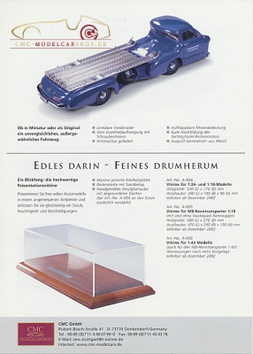 CMC modèles brochure Mercedes-Benz camion de course 1/43