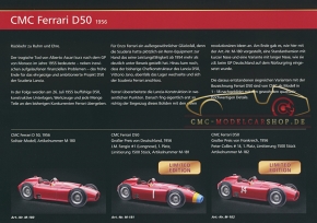 CMC model car brochure Ferrari D50