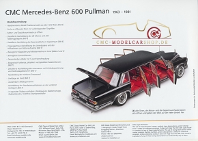 CMC Modell Prospekt Mercedes-Benz 600 Pullman