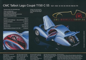 CMC modèles brochure Talbot Lago Coupé "Memory Edition"