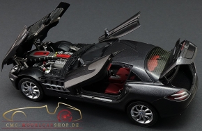 CMC Mercedes-Benz SLR McLaren, Anthrazit Metallic, Leder rot