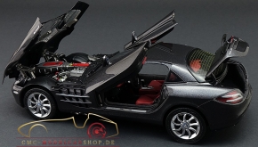 CMC Mercedes-Benz SLR McLaren, Anthrazit Metallic, Leder rot