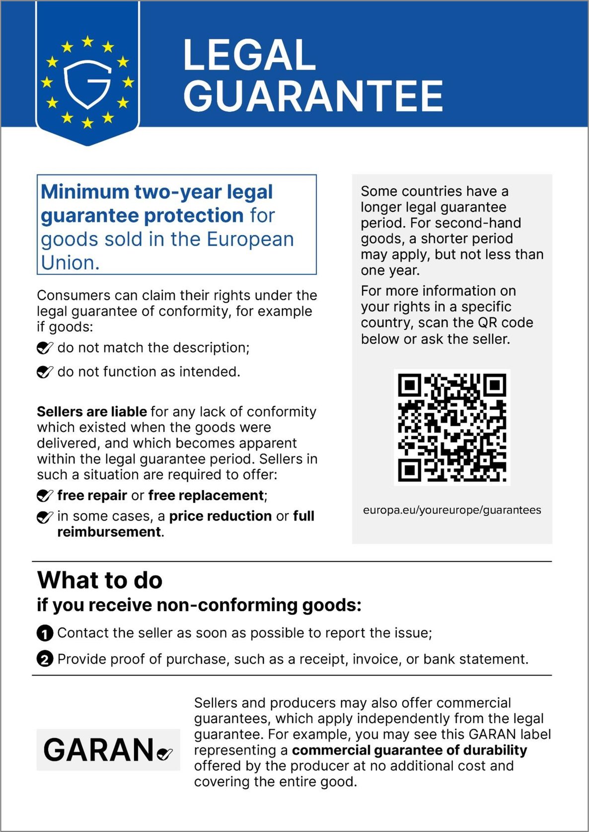 Legal guarantee